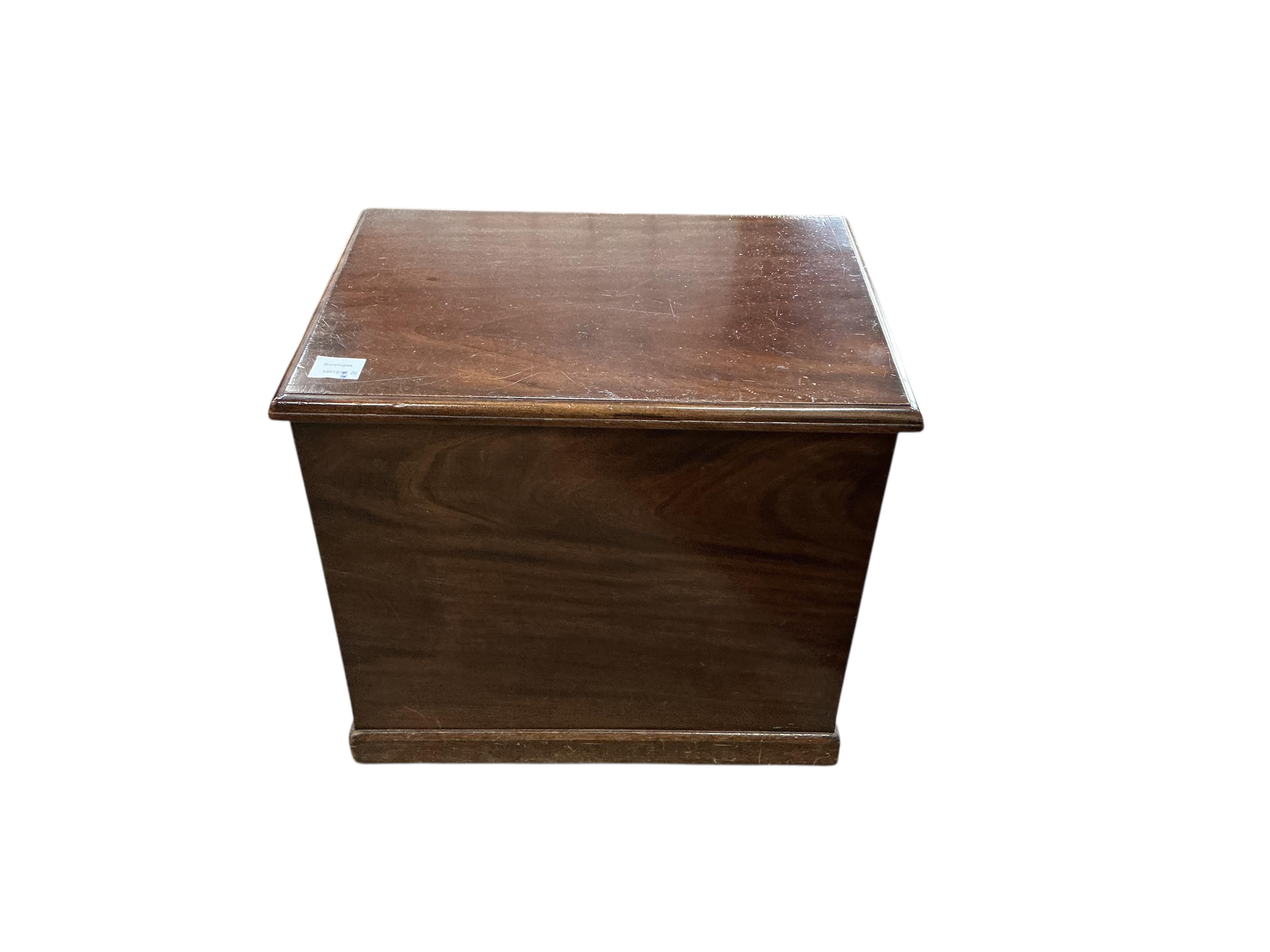 A Victorian rectangular mahogany coal box, width 53cm, depth 37cm, height 48cm